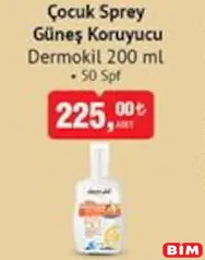 DERMOKİL ÇOCUK SPREY GÜNEŞ KORUYUCU 200 ML
